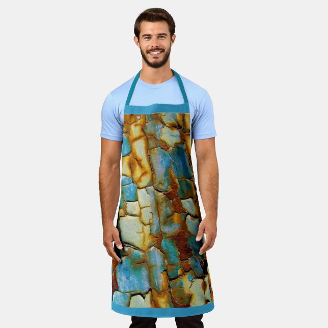 Tablier Peinture fissurée colorée conception abstraite (Porté)