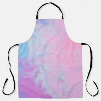TABLIER PEINTURE PASTEL ET BLEU