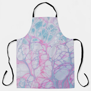 TABLIER PEINTURE ROSE ET ABSTRAITE TURQUOISE