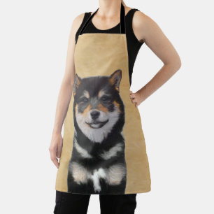 Tablier Peinture Shiba Inu (Noir et Tan) - Art Chien