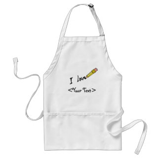 Tablier PENCIL PERSONNALISÉ ÉCRIRE I LOVE,<Your Text>