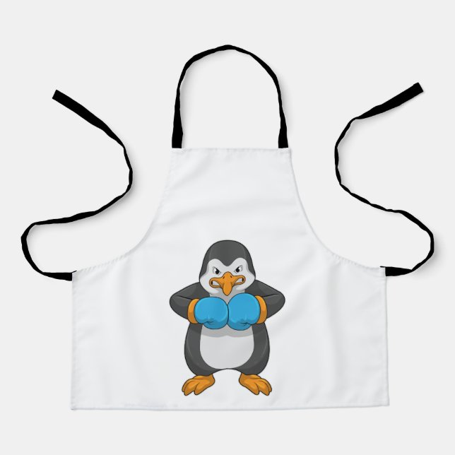 Tablier Penguin at Boxing with Boxing Gloves (Recto)