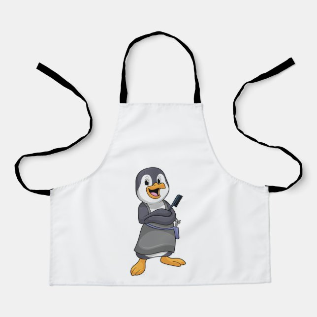 Tablier Penguin en coiffure avec peigne (Recto)