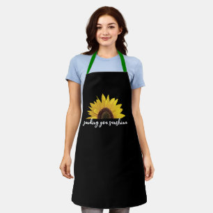 Tablier Pensez à vous, Sunflower Black Chef femmes