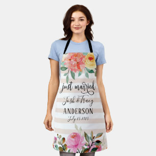 Tablier Peony Rose vient de se marier Faire-part