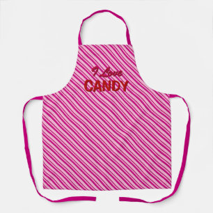 Tablier Pepperment rose bonbon rayures "I Love Candy"