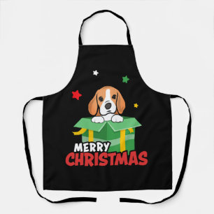 Tablier Père Noël Beagle Amoureux de Chien Joyeux Noël Xma