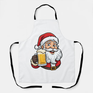 Tablier Père Noël buvant de la bière Graphique de Noël