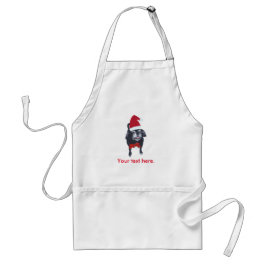 Tablier Père Noël Carlin Chien Rouge Bow Votre Texte Tabli