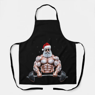 Tablier Père Noël de Noël Bodybuilder Musculation Gymnase