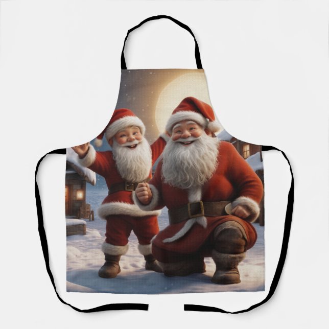Tablier Père Noël et Little Helper Christmas Design (Recto)