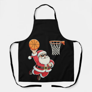 Tablier Père Noël faisant un dunk de basketball Noël