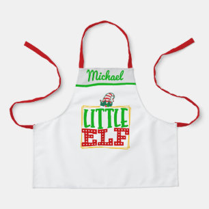 Tablier Père Noël Little Elf Helper, Nom Personnalisé Enfa