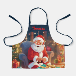 Tablier Père Noël Livrant Des Présentations Sur Noël Eve B