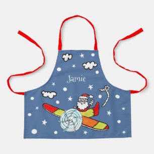 Tablier Père personnalisé Noël Père Noël Père Noël Avion