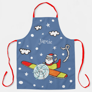 Tablier Père personnalisé Noël Père Noël Père Noël Avion