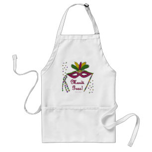 Tablier Perles de plumes Mardi Gras