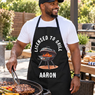 Tablier Permis de griller Modern Dad Grillmaster Cuisine