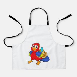 Tablier Perroquet comme étudiant avec sac à dos