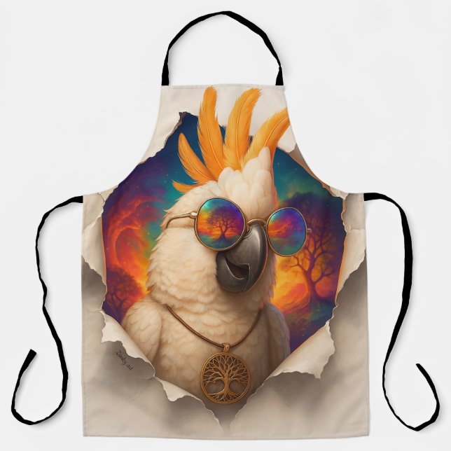 Tablier Perroquet jupe – Conception bohème joyeuse (Recto)