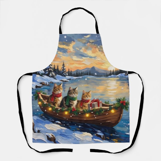 Tablier Persian Cat Christmas Boat Holiday (Recto)