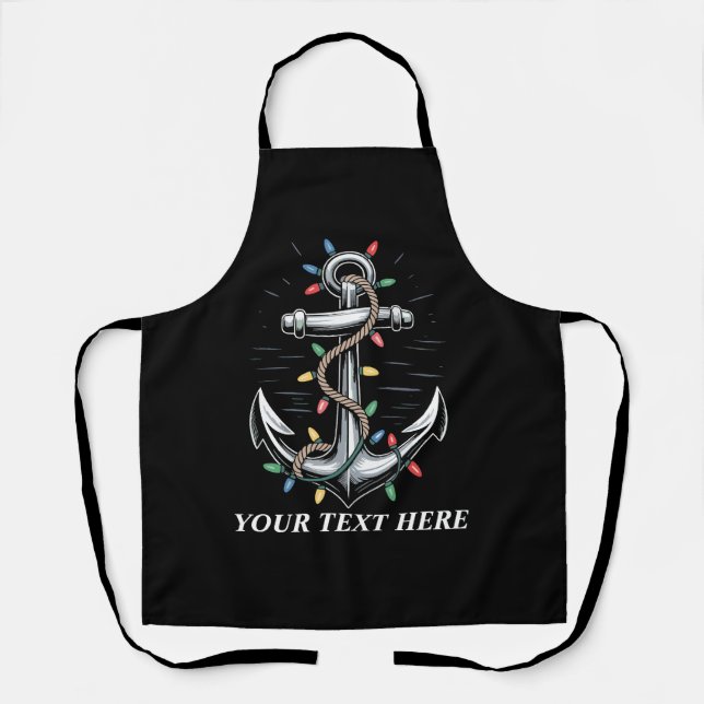 Tablier Personalized Christmas Lights Boating Sailing  (Recto)