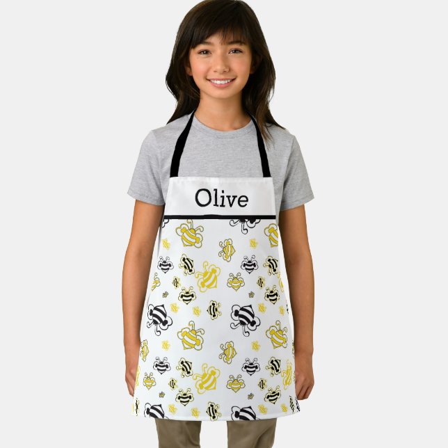 Tablier Personalized Cute Bees Pattern Apron – Honey Bee (Insitu)