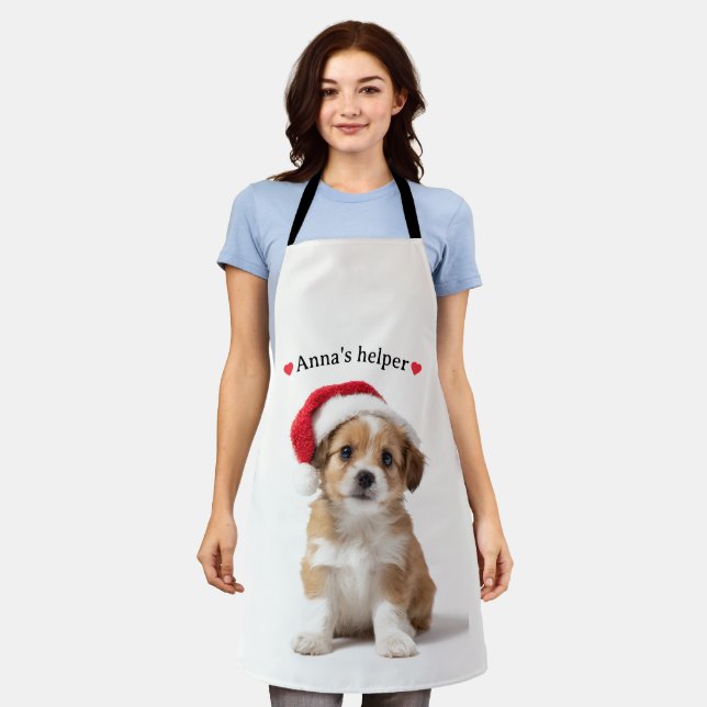 Tablier Personalized Dog Apron – Custom Photo & Text (Porté)