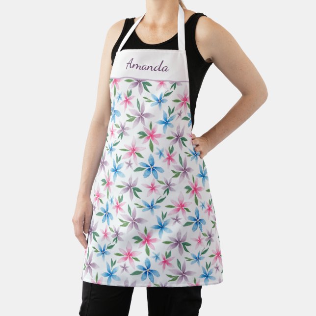 Tablier Personalized Floral custom All-Over Print Apron (Insitu)