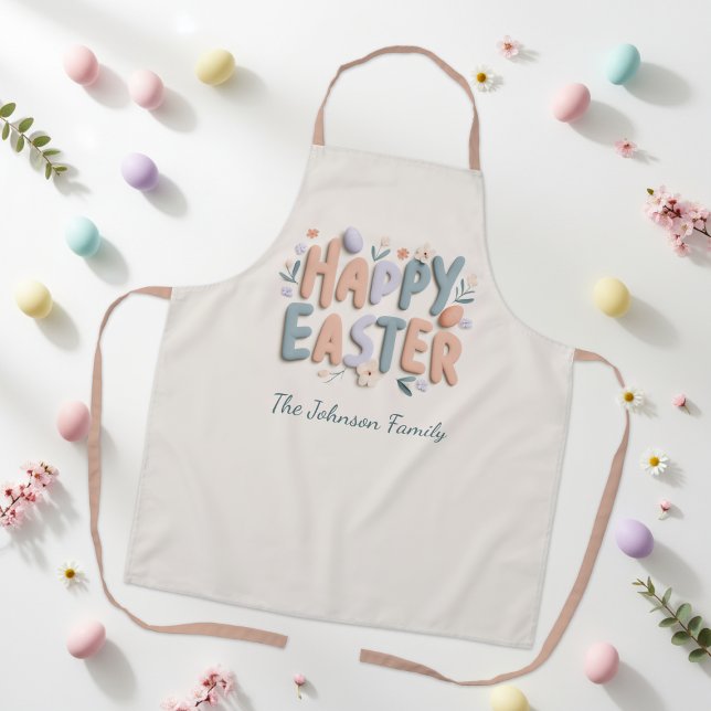 Tablier Personalized Happy Easter Family Apron (Créateur téléchargé)