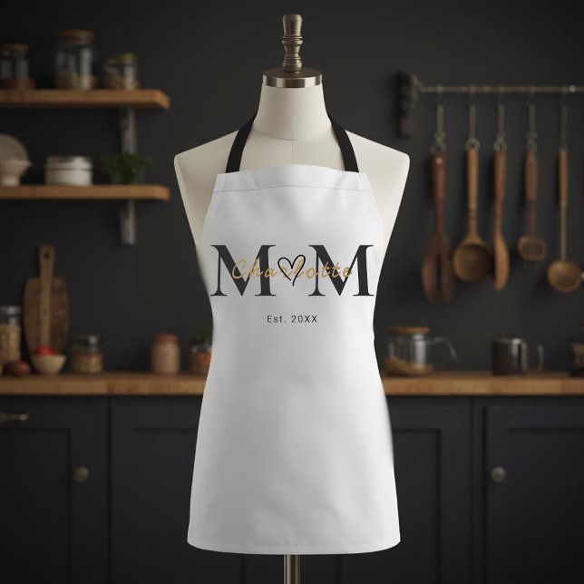 Tablier Personalized Mom Name Est Year Apron Gift (Créateur téléchargé)