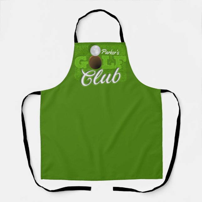 Tablier Personalized NAME Golfer Green Golf Course Club (Recto)