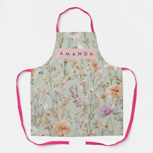 Tablier Personalized Personalized Wildflower Garden Design (Recto)