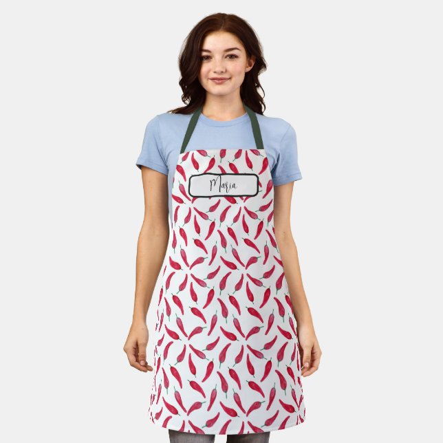 Tablier Personalized Red Pepper Apron (Porté)