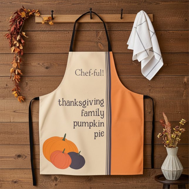 Tablier Personalized Thanksgiving Family Pumpkin Chef-ful (Créateur téléchargé)