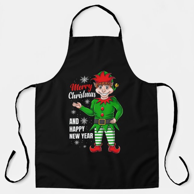 Tablier personnage elf père Noël (Recto)