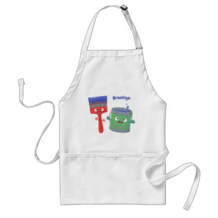 Tablier Personnages de peinture et de pinceau mignons