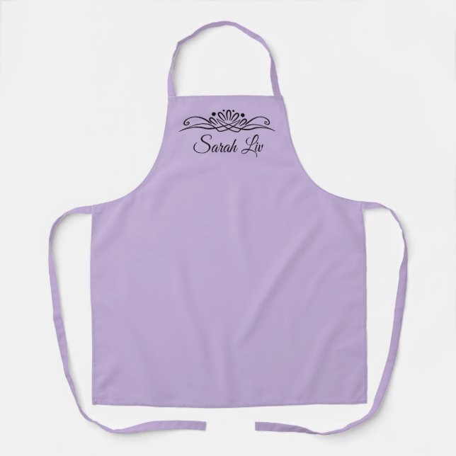 Tablier personnalisable couleur tendance violet do (Recto)