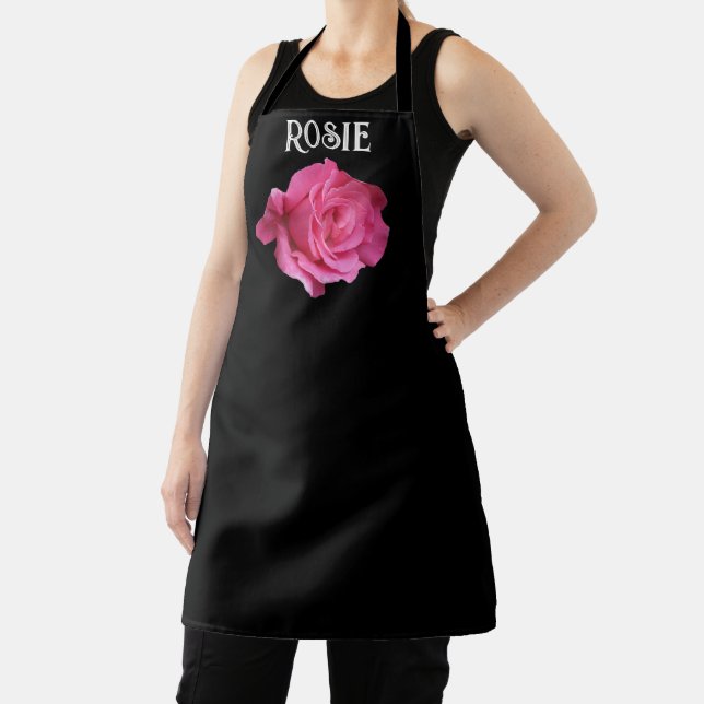 Tablier Personnalisable nom Rosie romantique rose rose ros (Insitu)