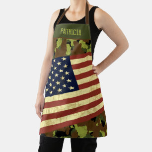 Tablier Personnalisation de la caméra verte du drapeau amé