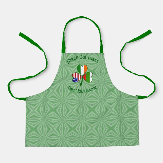 Tablier Personnalisation du Shamrock du drapeau irlandais  (Recto)