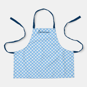 Tablier Personnalisé Ajouter Votre Nom Baby Blue En vichy