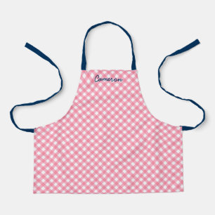 Tablier Personnalisé Ajouter Votre Nom Bébé Rose En vichy 