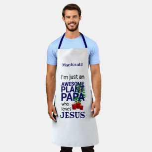 Tablier Personnalisé AWESOMOME PLANTE PAPA AIME JESUS Gard