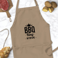 Tablier personnalisé BBQ King nom pour hommes