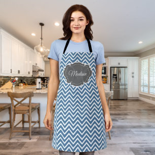 Tablier personnalisé Blue Chevron