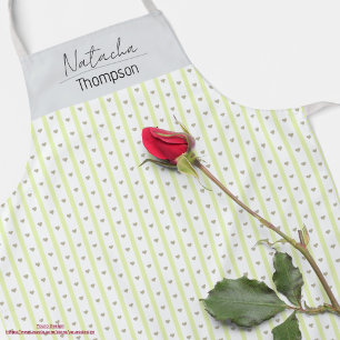 Tablier Personnalisé charmant coeur pastel motif Verdure