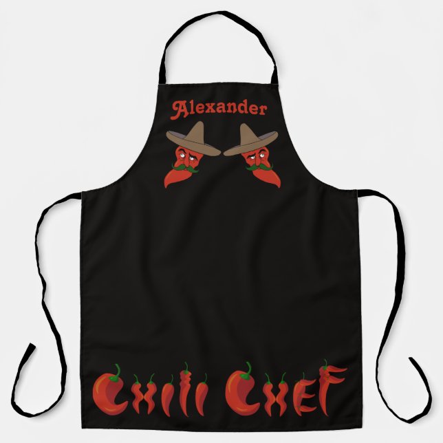 Tablier Personnalisé Chef Long Chilli (Recto)