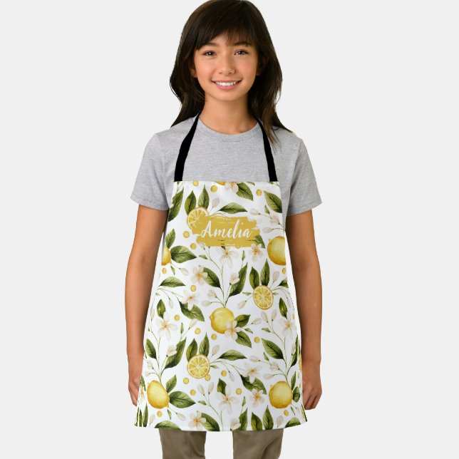 Tablier Personnalisé Citron Enfants, Cuisiner BBQ (Insitu)