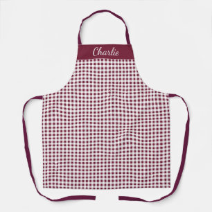 Tablier personnalisé classique bordeaux et blanc
